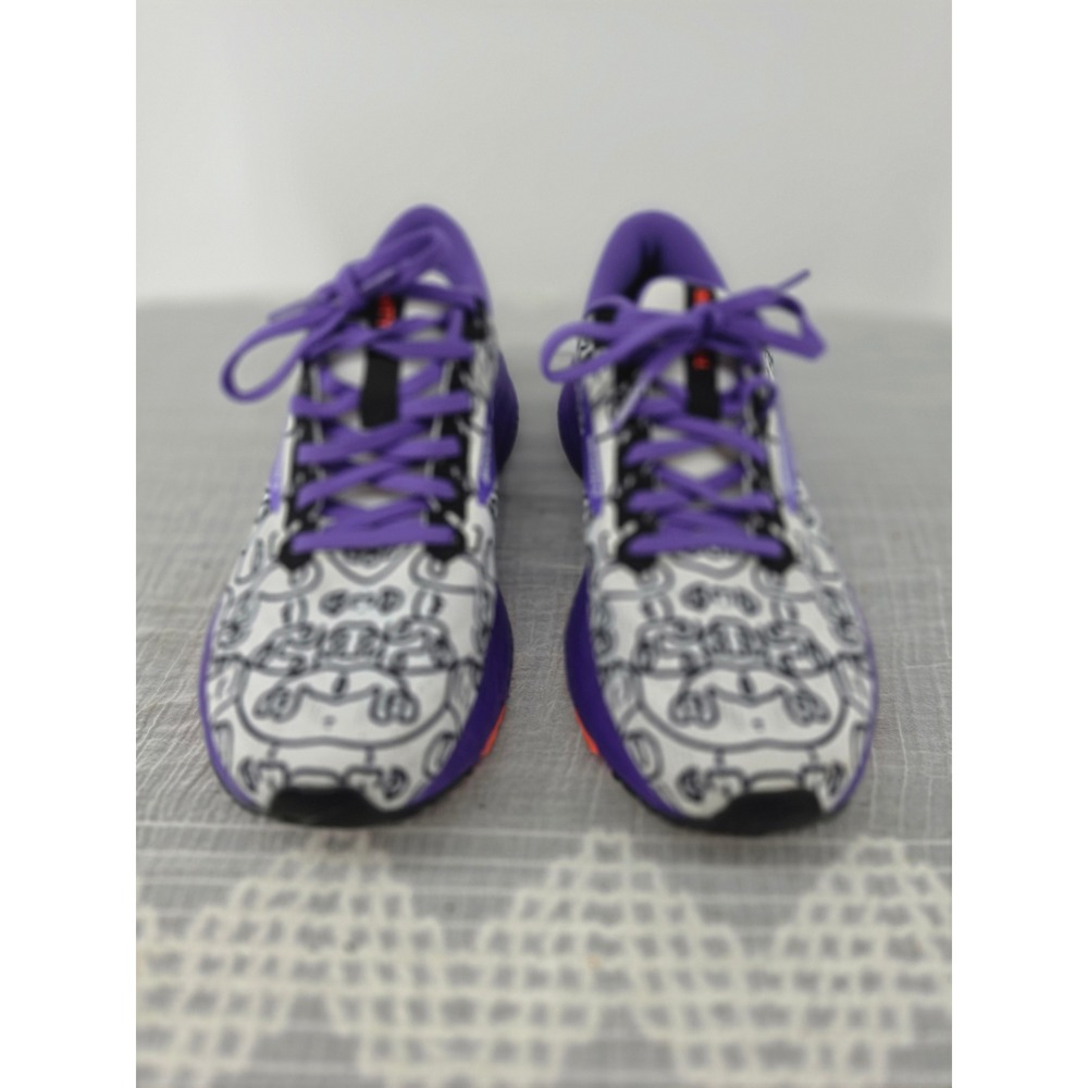 Brooks Launch 7 Running Shoes Womens 8 Purple Black White Face Print 1203221B130